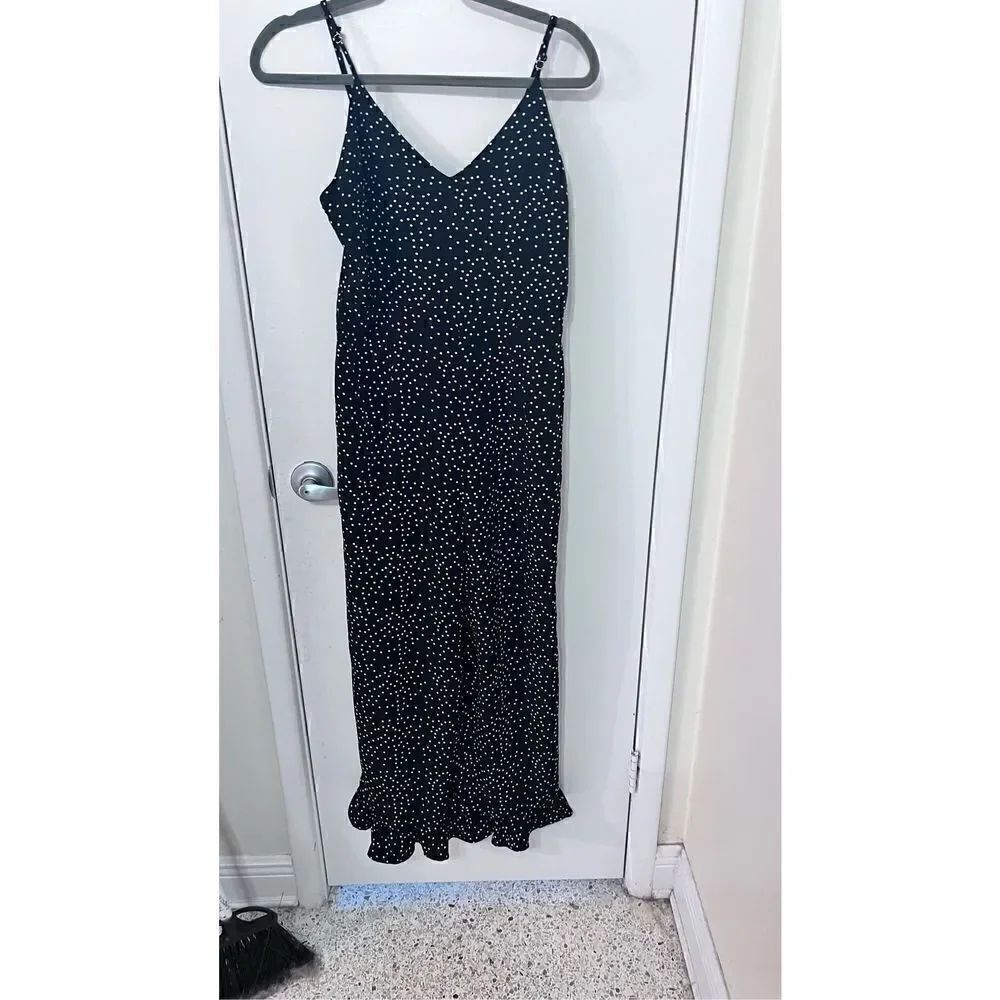 SEEK THE LABEL BLACK POLKA DOT JUMPSUIT WOMENS SIZE M